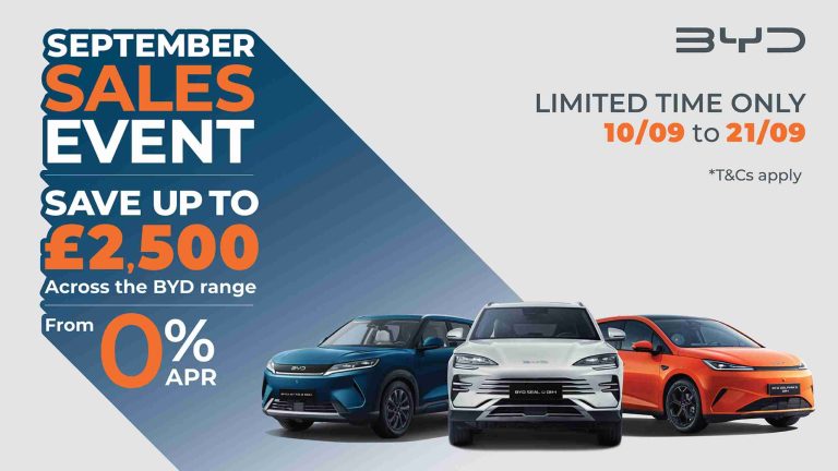 BYD UK Launches Major September Sales Event Across Electric and Hybrid Range